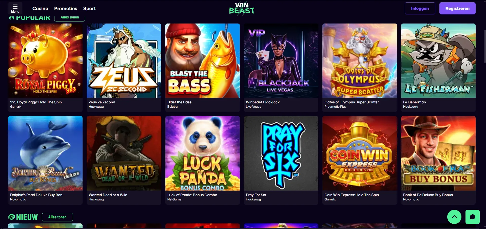 Winbeast Casino Spellen